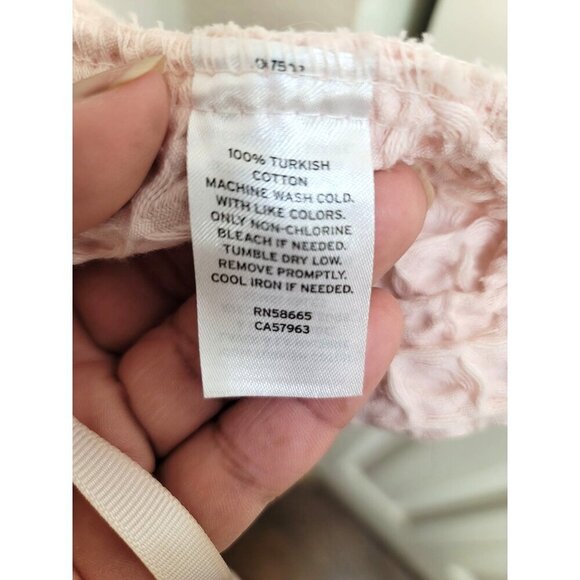 NORDSTROM Women's Waffle Textured Bathrobe Kimono Style With Belt Pink Size S - Picture 11 of 14